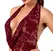 Noir Handmade Kink Royal Mini Dress Burgundy Red Size M Velvet Print