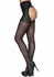 Leg Avenue 1011 Sheer Open Back High-Waisted Pantyhose Black
