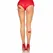 Leg Avenue Spandex Tights Red with Kiss Motif - Flexible Sheen Finish One Size