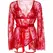 Leg Avenue 86123 Lingerie Set Red - Lace Teddy & Sheer Robe, Size M