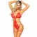 Leg Avenue 86123 Lace Teddy & Sheer Robe Set Red Size S