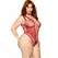 Leg Avenue 81641X Seamless Mesh Bodysuit Burgundy 1X/2X Plus Size