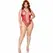 Leg Avenue 81641X Seamless Mesh Bodysuit Burgundy 1X/2X Plus Size
