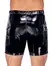 Black Level Men's Vinyl Shorts L - Shiny Black, Padded Zip, Side Pockets
