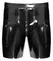 Black Level Men's Vinyl Shorts L - Shiny Black, Padded Zip, Side Pockets