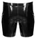 Black Level Vinyl Shorts S - Shiny Black, Padded Zip, Side Pockets