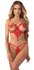 Obsessive Matildea Red Lace Body S/M - Gold Details & Adjustable Fit