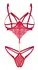 Obsessive Matildea Red Lace Body S/M - Gold Details & Adjustable Fit