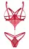 Obsessive Matildea Red Lace Body S/M - Gold Details & Adjustable Fit