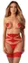 Obsessive Matildea Red Suspender Belt 2XL/3XL Adjustable Lace Gold Details