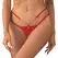 Obsessive Matildea Adjustable Red Lace Thong 2XL/3XL Gold Details