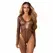 Obsessive Soranna Brown Long-Sleeved Sheer Mesh Elegant Teddy L/XL