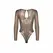 Obsessive Soranna Brown Long-Sleeved Sheer Mesh Elegant Teddy L/XL