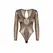 Obsessive Soranna Brown Long-Sleeved Sheer Mesh Elegant Teddy L/XL