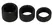 Erecto Liquid Silicone Ball Ring Set - 3 Sizes, Flexible, Black