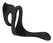 Erecto Liquid Silicone Dual Support Ring with Perineal Stimulator, Black