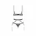 Obsessive Euridia 3-Piece Lingerie Set Black - Underwired Bra, Garter Belt, Thong XL/2XL