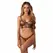 Obsessive Soranna Two-Piece Mesh Lingerie Set Brown - Adjustable Fit 2XL/3XL
