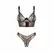 Obsessive Soranna Brown Mesh Set - Top with Underwire & Open Thong S/M