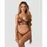 Obsessive Soranna Brown Corset Set with Sheer Mesh & Adjustable Straps L/XL