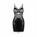 Obsessive Dominna Black Wetlook Chemise & Thong Set with Lacing S/M