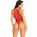 Leg Avenue Fishnet Bodysuit Snap Crotch Red One Size Stretch Mesh
