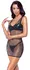 Cottelli PARTY Mesh Dress L with Rhinestone Embellishments, Black Accents