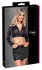 Cottelli PARTY Matte Black Club Set - Crop Jacket & Mini Skirt, Size M