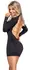 Cottelli PARTY Mini Dress with Gold Chains, Black, Size S