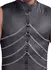 NEK Men's Black Matte Sleeveless Shirt 2XL with Chains and Stand-Up Collar