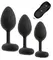 ANOS RC Vibrating Plug Set - 3 Sizes, Waterproof, Silicone, Black
