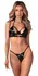 Obsessive Keira Lise Vinyl Bra & Thong Set L/XL Black Shiny Finish
