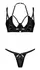Obsessive Keira Lise Vinyl Bra & Thong Set L/XL Black Shiny Finish
