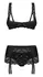Obsessive Lecille Black L/XL - 3-Piece Lace Lingerie Set with Shelf Bra