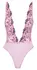 Kissable Embroidered Floral Body S/M Pink Adjustable Straps