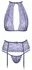 Kissable Lingerie Set L/XL - Lavender Lace, Adjustable Suspender Belt