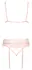 Kissable L/XL Rose Lace Bra & Suspender Belt Set - Adjustable Comfort