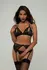 Christine Axelle 3-Piece Lingerie Set Black - Lace & Open Detail Design S-M