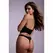 Obsessive Half Corset & Tiara Thong Set, Underbust, Faux Leather, Black L