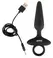 ANOS Flexible Vibrating Silicone Plug 15 cm with Ring Handle Black