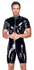 Black Level Vinyl Short Playsuit 2XL - Shiny Finish, 3-Way Zipper