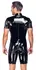 Black Level Men's Vinyl Short Playsuit M - Shiny Finish & 3-Way Zip