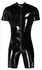 Black Level Men's Short Vinyl Playsuit, Shiny Black, Size S