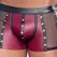 NEK Men's Matte Look Pants XL with Mesh and Stud Details, Red-Black