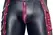NEK Men's Matte Black Pants 2XL with Red Stripes & Chains Detail
