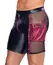 NEK Men's Matte Look Pants L with Red Stripes, Chains & Cargo Pocket