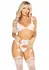 Leg Avenue 3-Piece White Lace Lingerie Set with Garter and Stockings