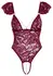Cottelli Lingerie Body M Bordeaux Red Lace with Removable Pearls