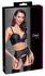 Cottelli PARTY Matte Black Lingerie Set with Rhinestone Zips, Size L