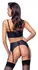 Cottelli PARTY Matte Black Rhinestone Zip Top & Suspender Set S